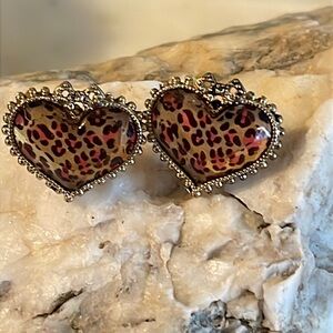 Betsey Johnson Leopard Print Earrings